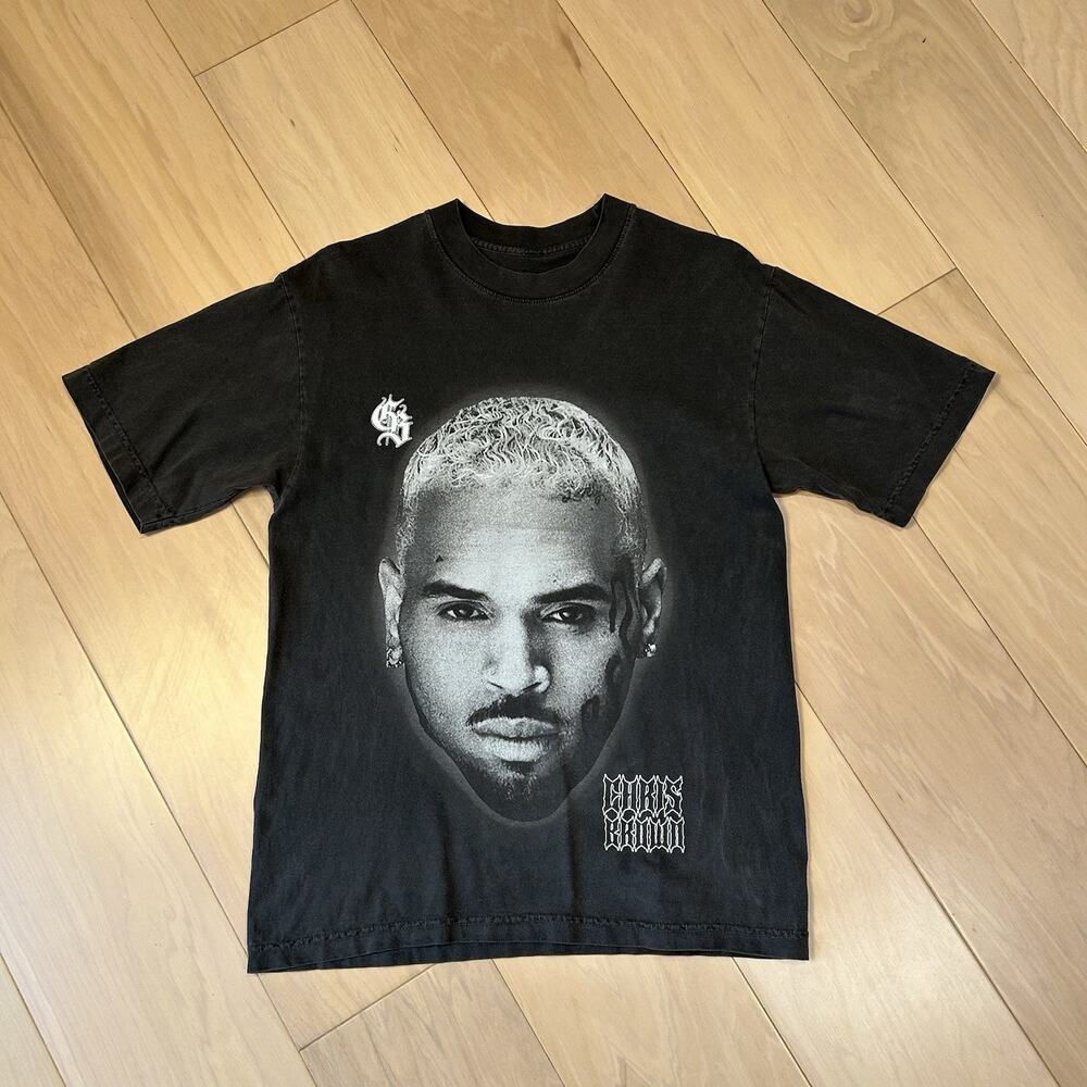 Chris Brown B&W 20XX Tour Tee Black Short Sleeve Size Small